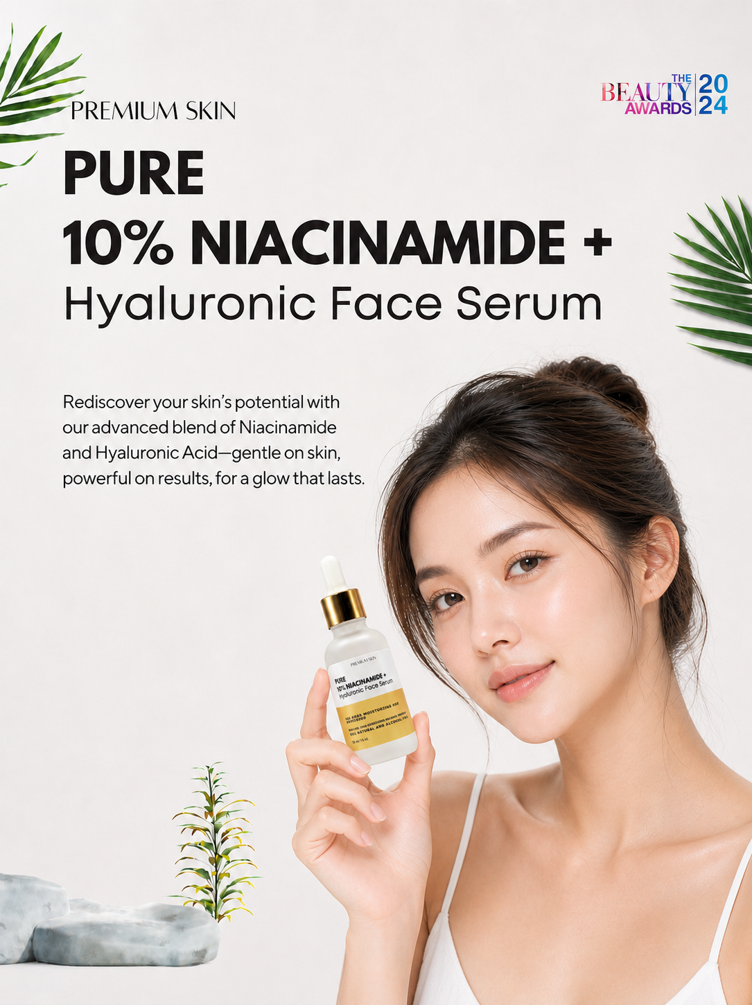 Premium Skin Pure 10% Niacinamide + Hyaluronic Face Serum
